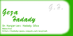 geza hadady business card